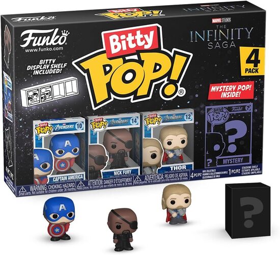 Figure set Funko Bitty POP! Marvel The Infinity Saga Captain America, Nick Fury, Thor 4 pcs